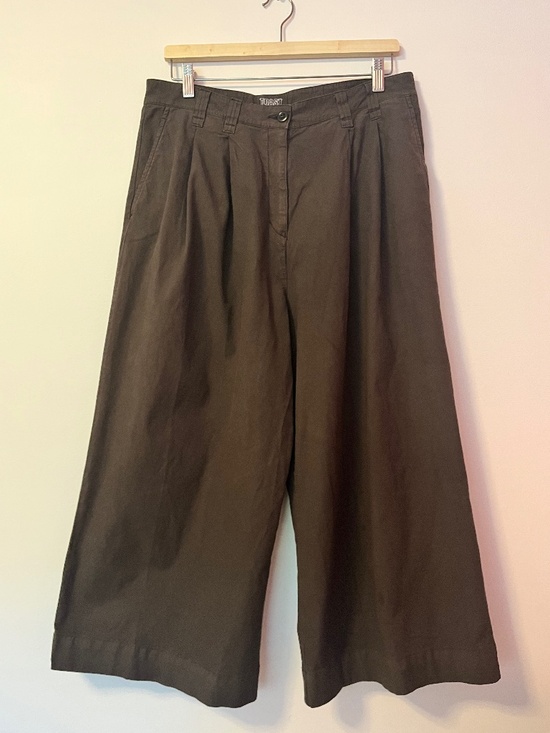 Toast Pants - Toast Moss Brown Wide Leg Cotton Trousers EUC